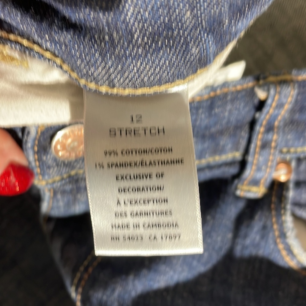 The Flirt blue jeans size 12 stretch, mid rise flare - Picture 4 of 6